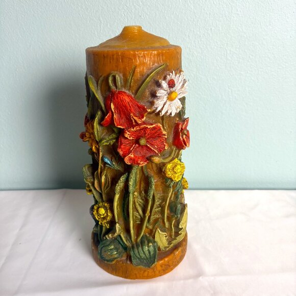 Gunter Kerzen Other - Vintage Gunter Kerzen Hand Carved Eternal Candle 12" x 5.5" x 5.5" Refillable